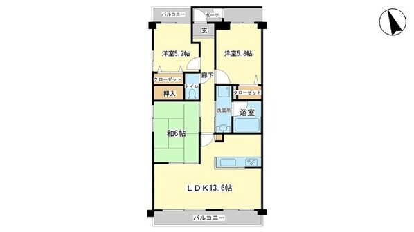 余部駅 徒歩15分 3階の物件間取画像